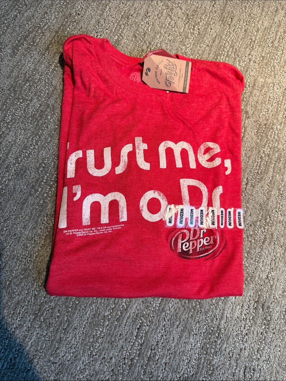 Dr Pepper Red Graphic short sleeve Tee - 'Trust Me, I'm a Dr'